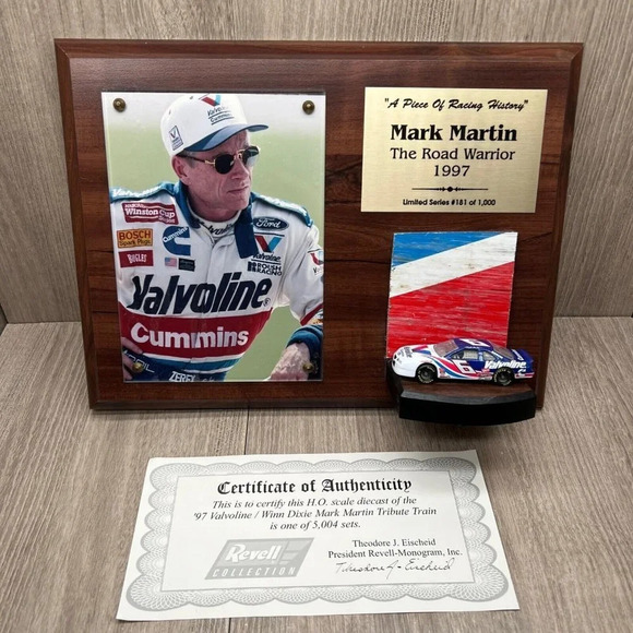 TELSTARR Mark Martin 1997 The Road Warrior Plaque NASCAR Racing 181 of 1000 - Picture 1 of 9